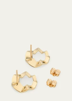 Lana14K Yellow Gold Geometric Crinkle Stud Earrings
