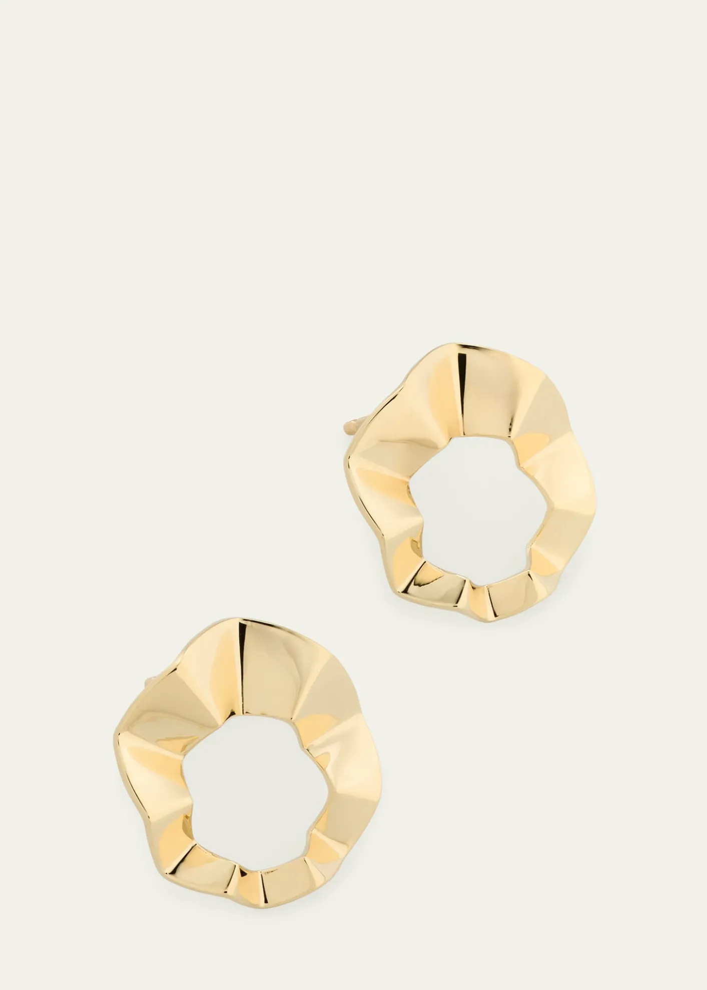 Lana14K Yellow Gold Geometric Crinkle Stud Earrings
