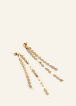 Lana14K Yellow Gold Laser Disc Linear Earrings