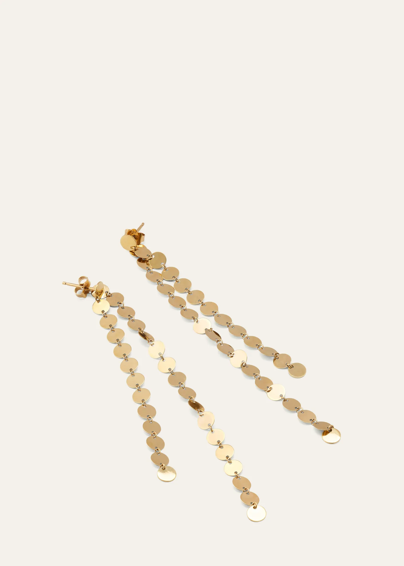 Lana14K Yellow Gold Laser Disc Linear Earrings