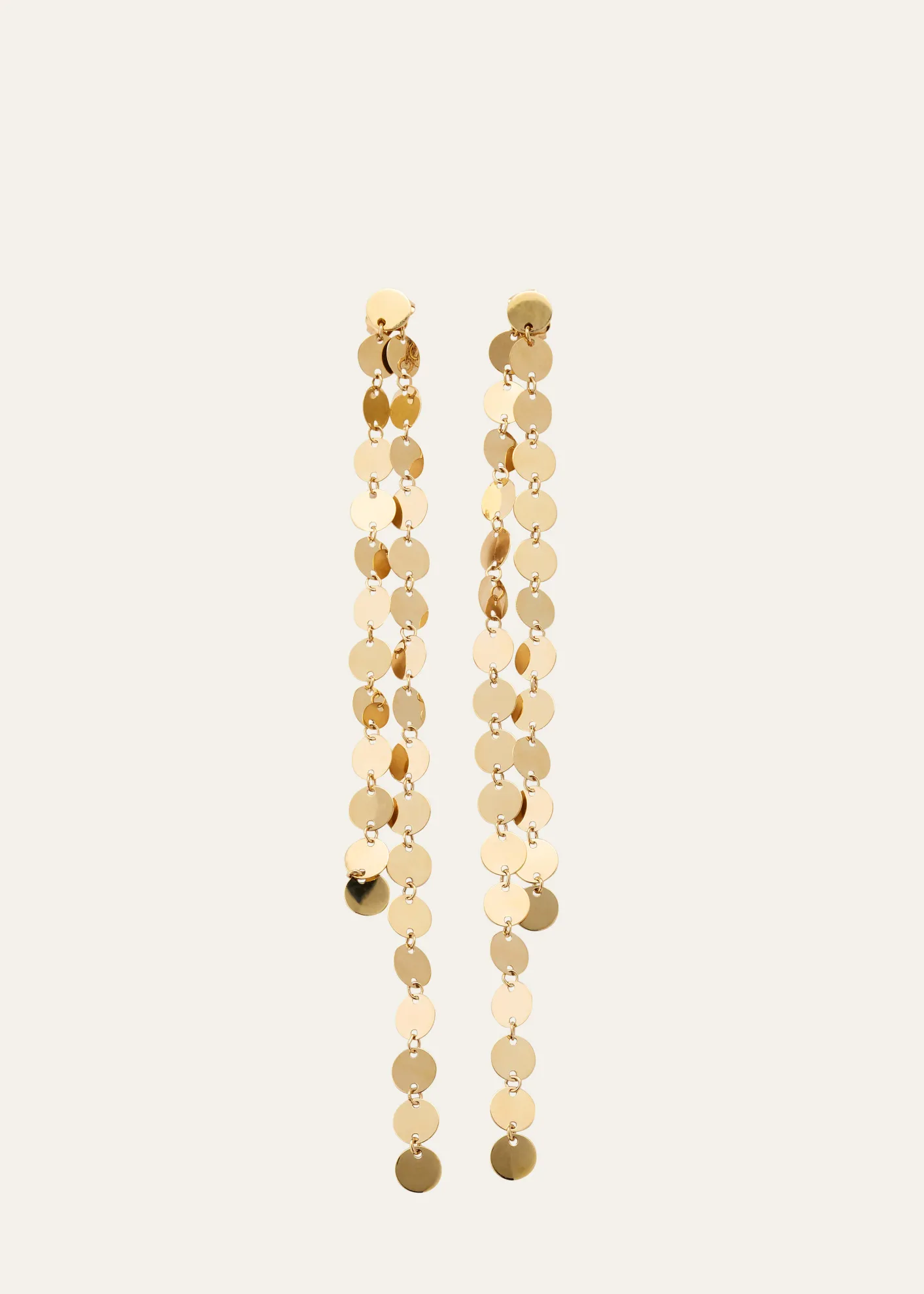 Lana14K Yellow Gold Laser Disc Linear Earrings