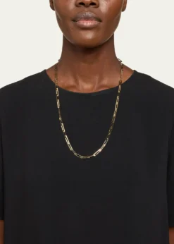 Lana14K Yellow Gold Laser Open Interlocking Rectangle Necklace