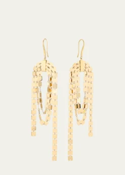 Lana14K Yellow Gold Laser Square Linear Cascade Earrings