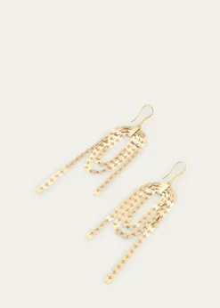Lana14K Yellow Gold Laser Square Linear Cascade Earrings