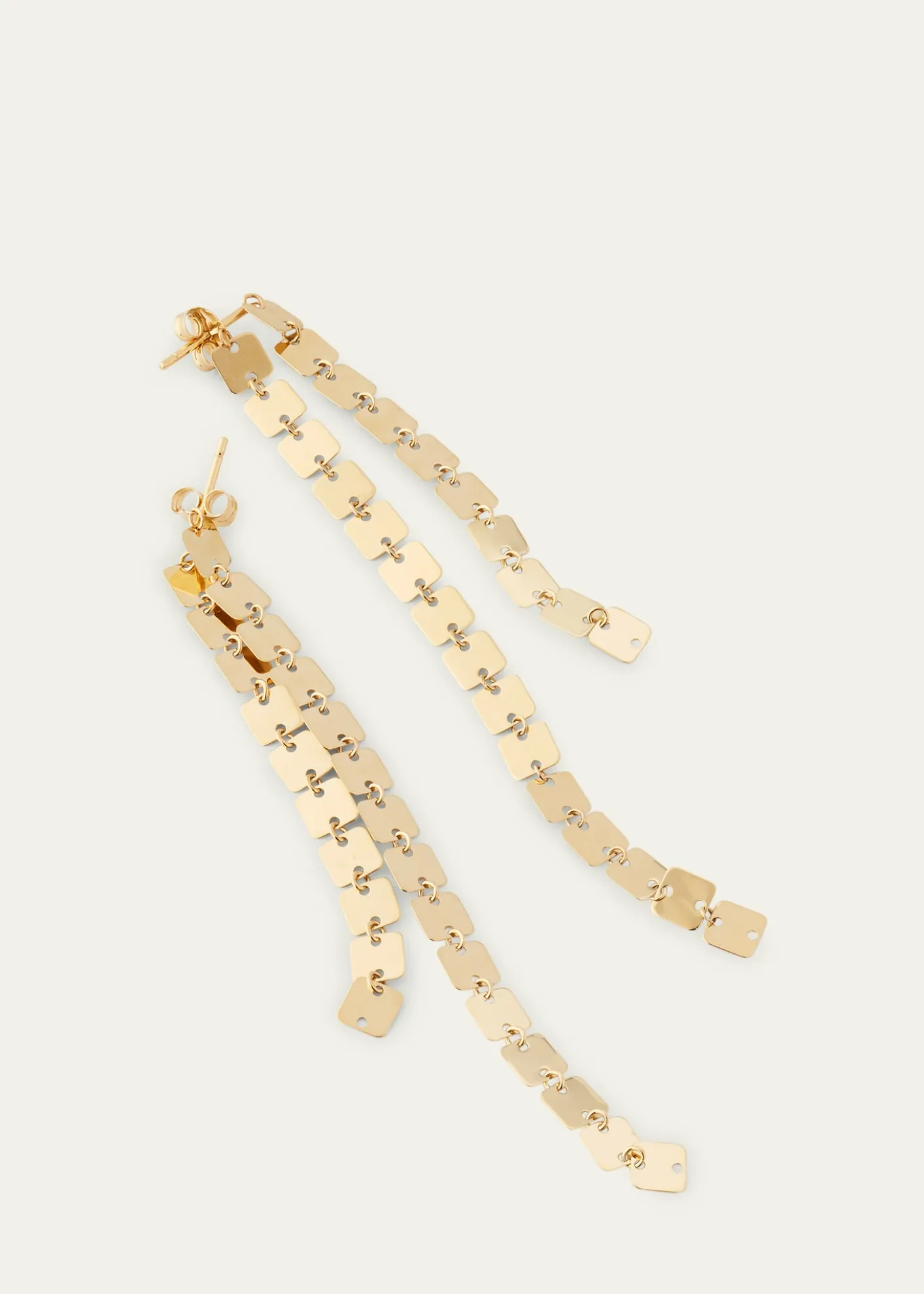 Lana14K Yellow Gold Laser Square Chain Linear Earrings
