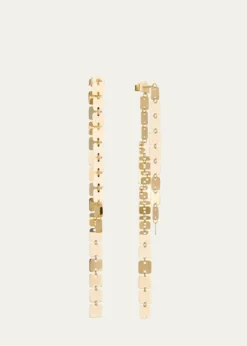 Lana14K Yellow Gold Laser Square Chain Linear Earrings