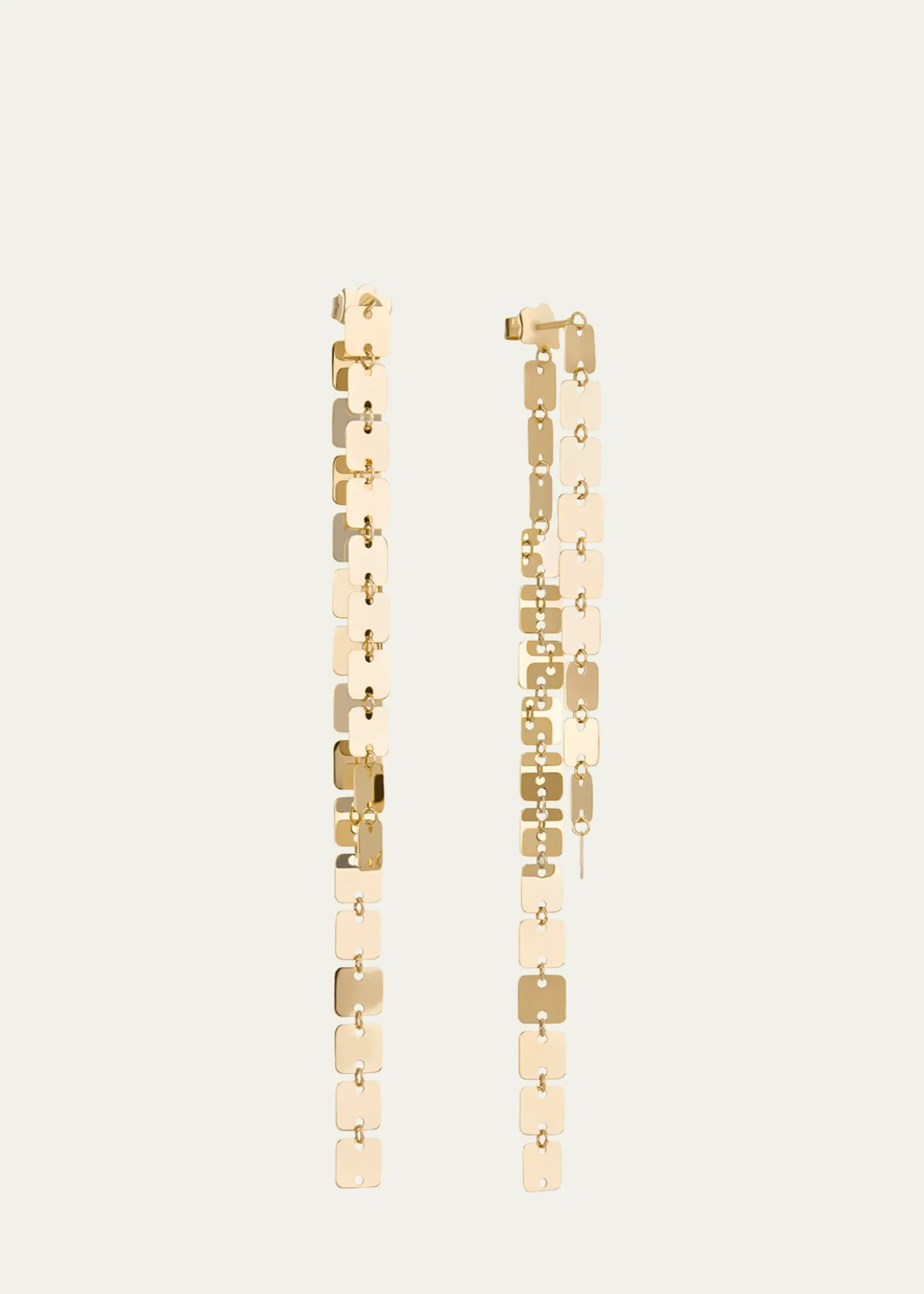 Lana14K Yellow Gold Laser Square Chain Linear Earrings