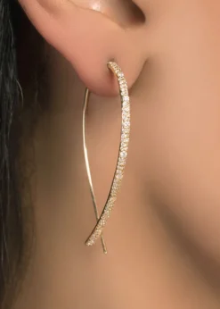 Lana14K Yellow Gold Mega Flawless Upside Down Diamond Hoop Earrings, 50mm