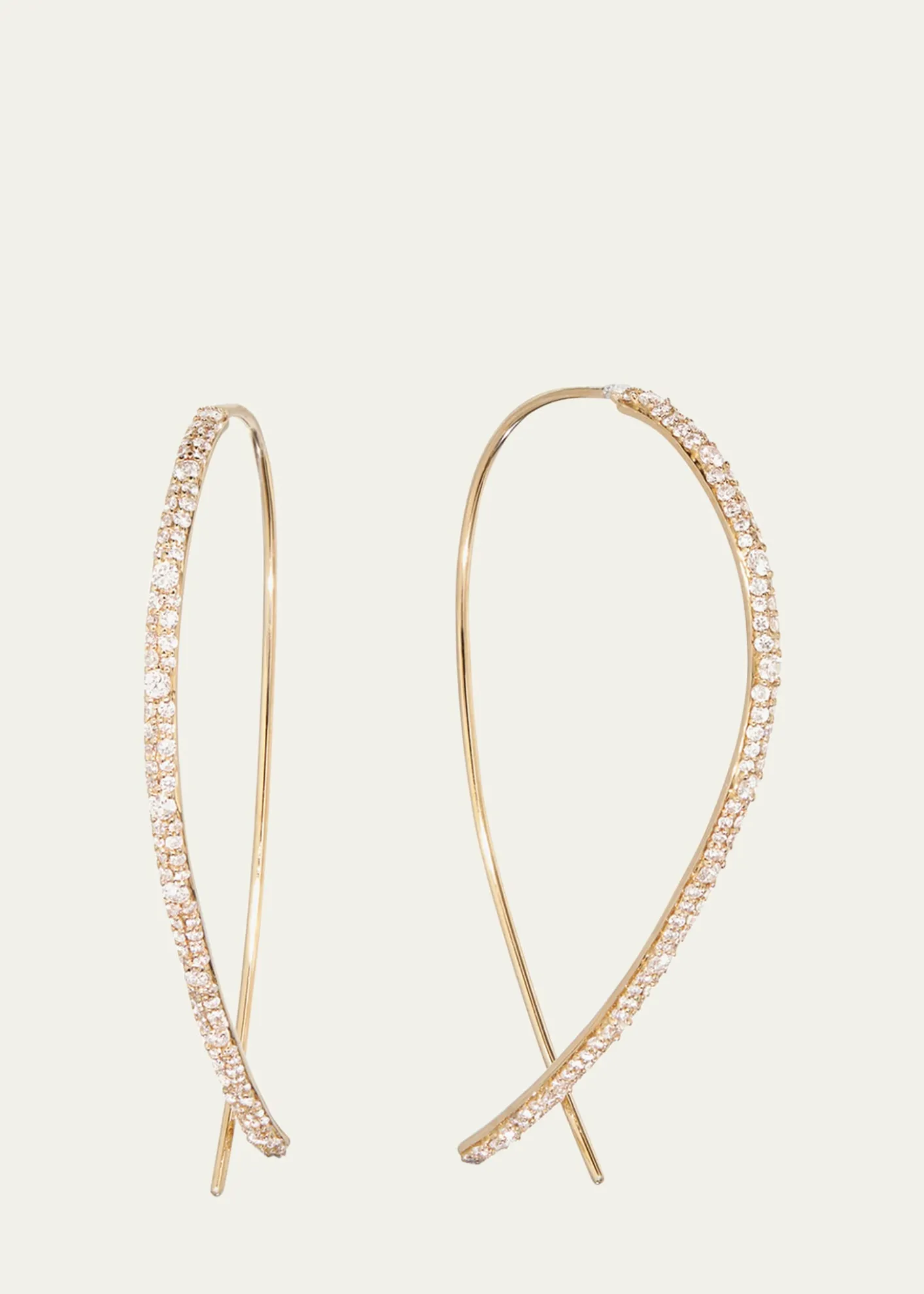 Lana14K Yellow Gold Mega Flawless Upside Down Diamond Hoop Earrings, 50mm