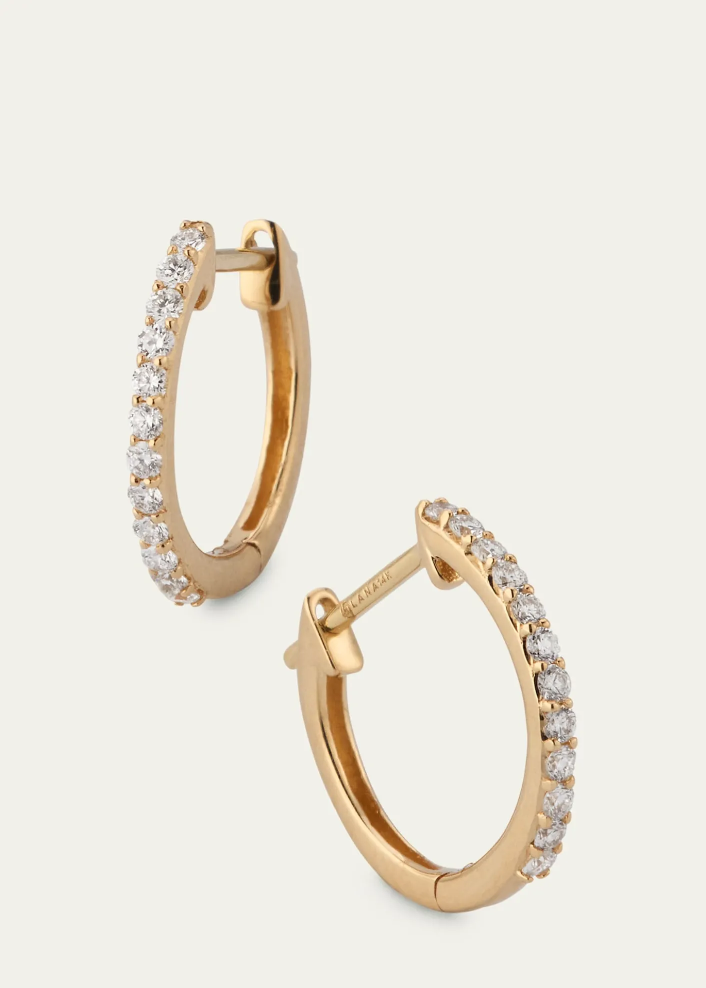Lana14K Yellow Gold Mini Flawless Diamond Huggie Earrings