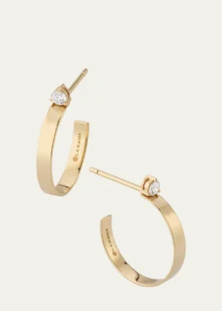 Lana14K Yellow Gold Mini Solo Diamond Huggie Earrings