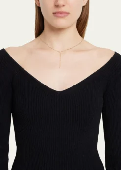Lana14K Yellow Gold Petite Nude Diamond Solo Lariat