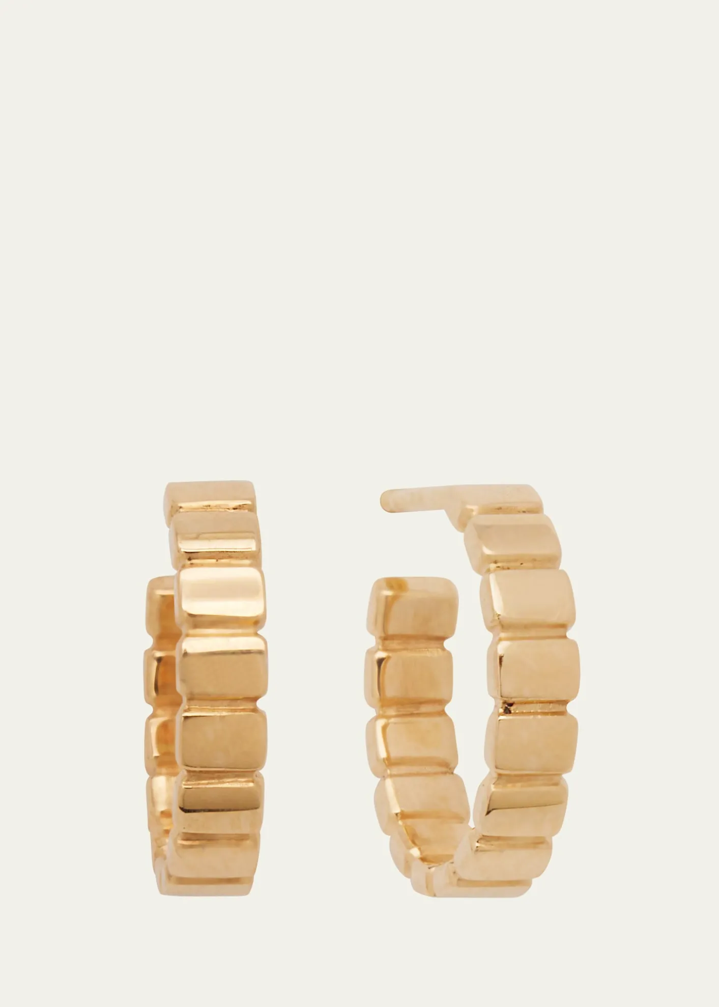 Lana14K Yellow Gold Skinny Tag Huggie Earrings