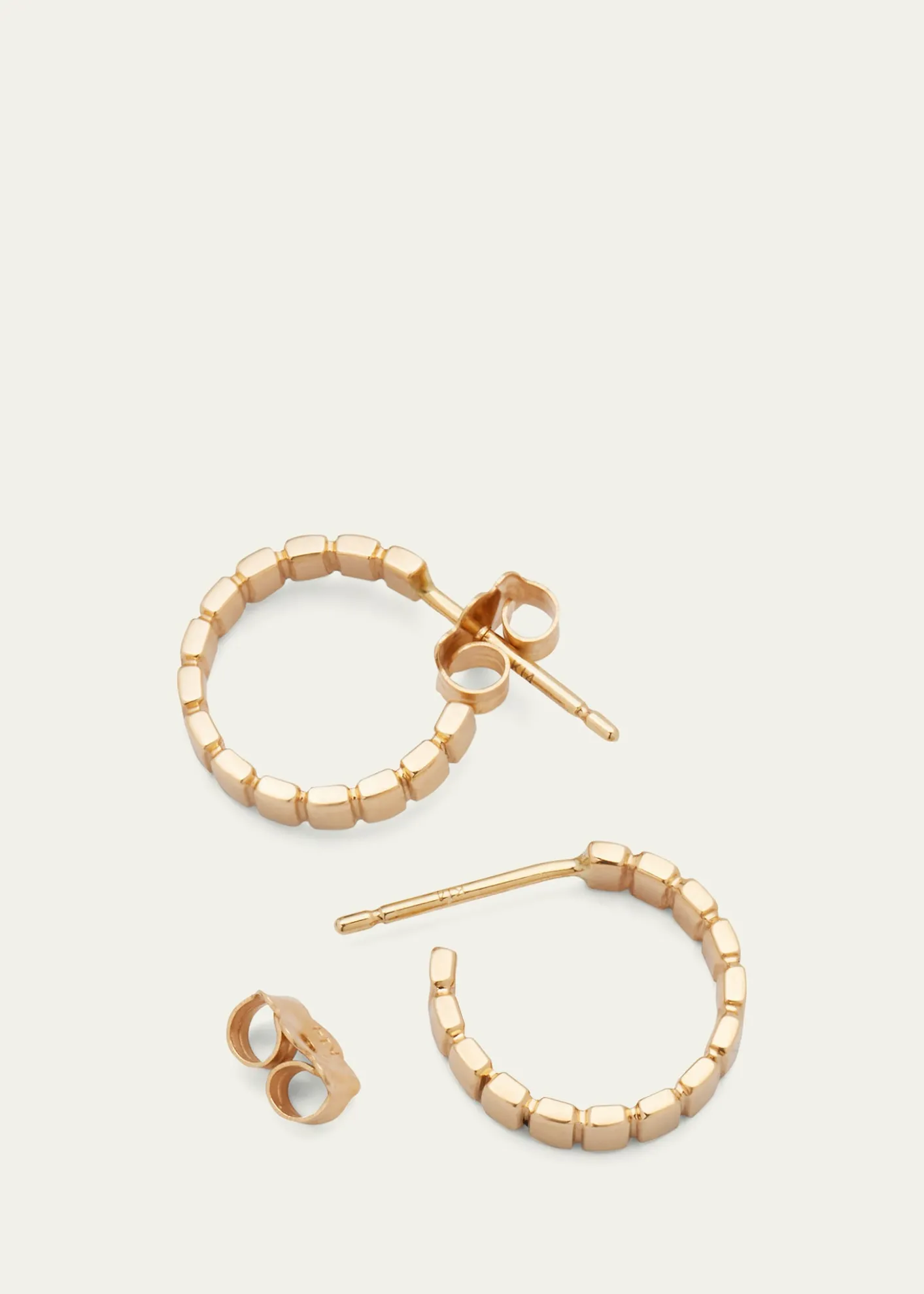 Lana14K Yellow Gold Skinny Tag Huggie Earrings