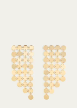 Lana14K Yellow Gold 4-Strand Laser Disc Chainmail Fringe Earrings