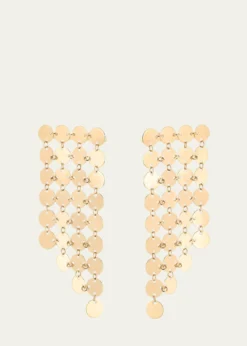 Lana14K Yellow Gold 4-Strand Laser Disc Chainmail Fringe Earrings