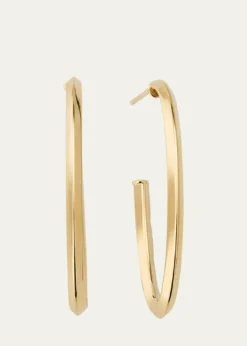 Lana14K Yellow Gold Thin Oval Hoop Earrings