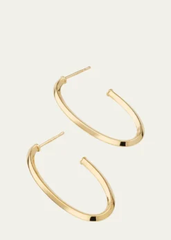 Lana14K Yellow Gold Thin Oval Hoop Earrings