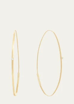 LanaLarge 14K Oval Magic Hoop Earrings with Diamonds