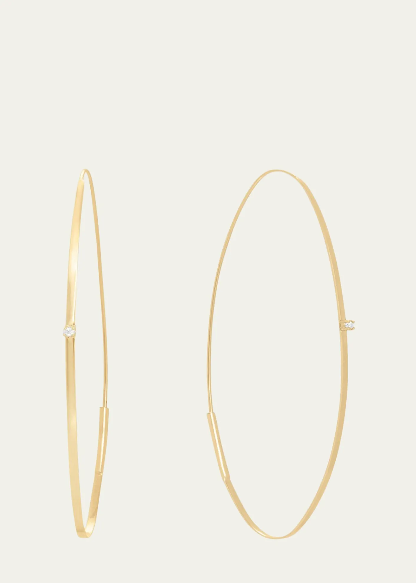 LanaLarge 14K Oval Magic Hoop Earrings with Diamonds