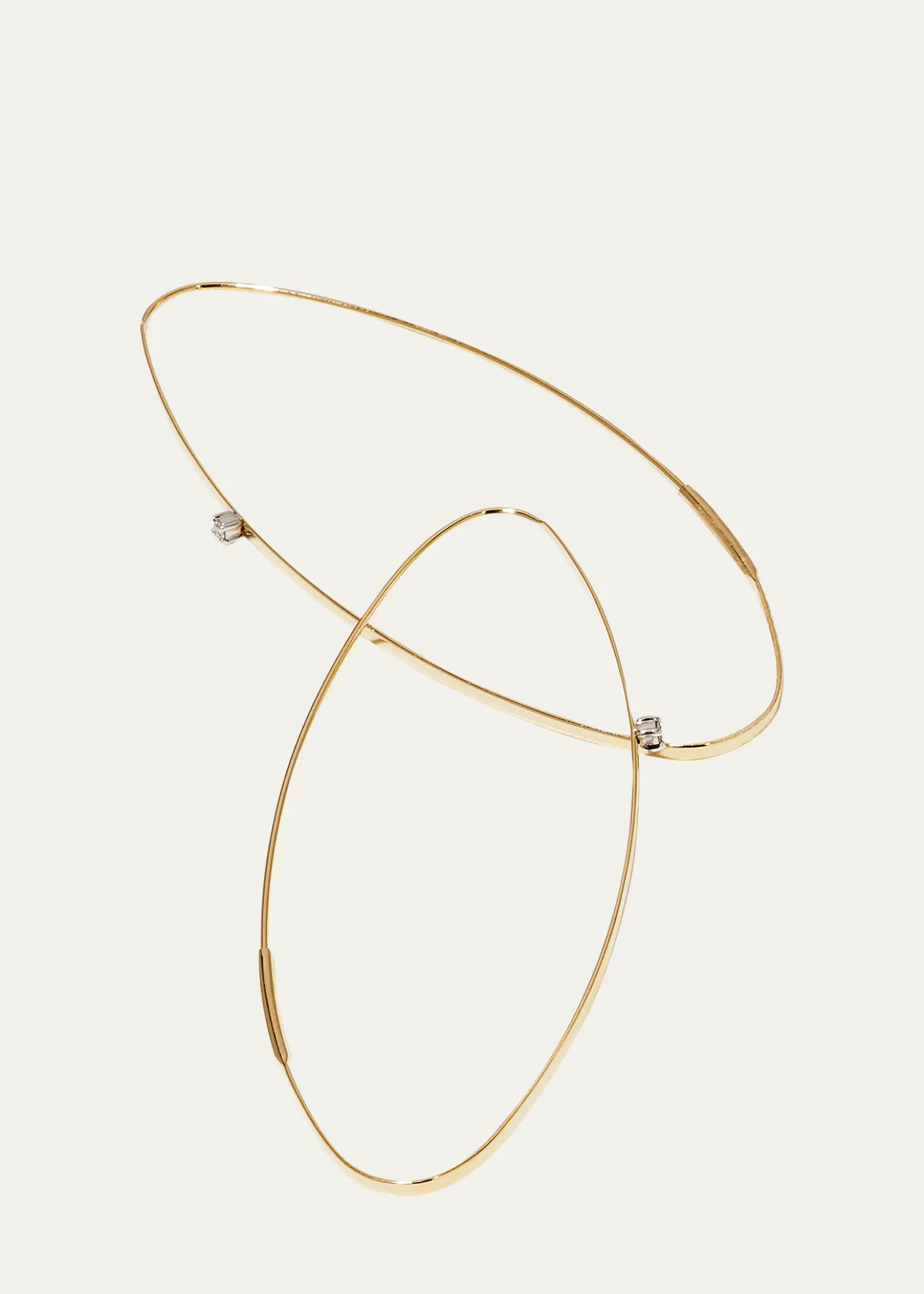 LanaLarge 14K Oval Magic Hoop Earrings with Diamonds
