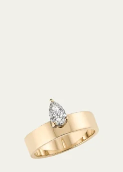 LanaMega Pear-Shape Diamond Wide Band Ring