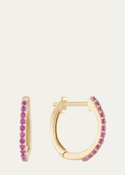 LanaMini Pink Sapphire Huggie Earrings