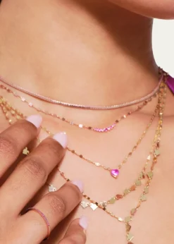 LanaMini Curved Pink Sapphire Necklace
