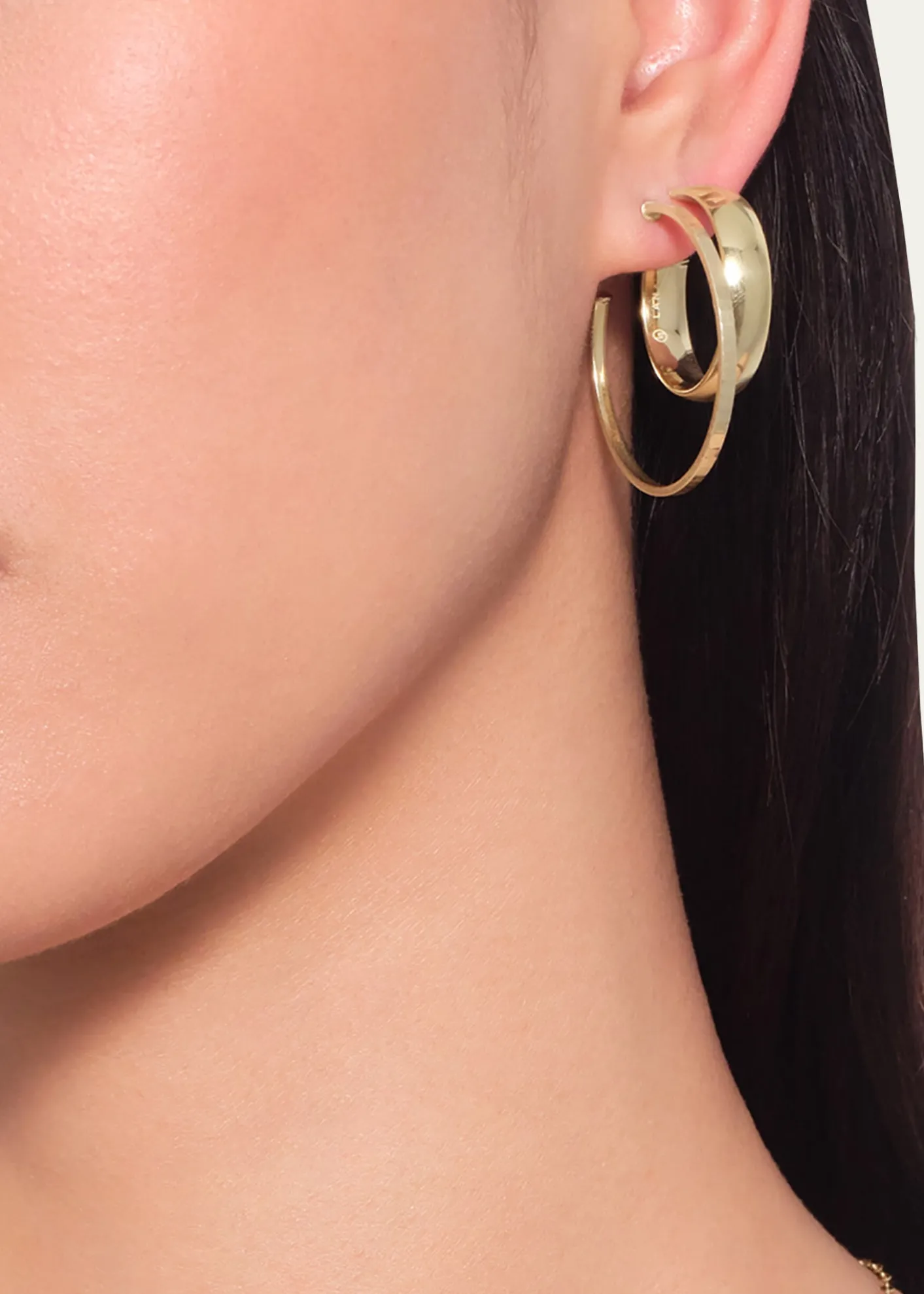 Lana24mm Curved Hoop Earrings in 14K Yellow Gold