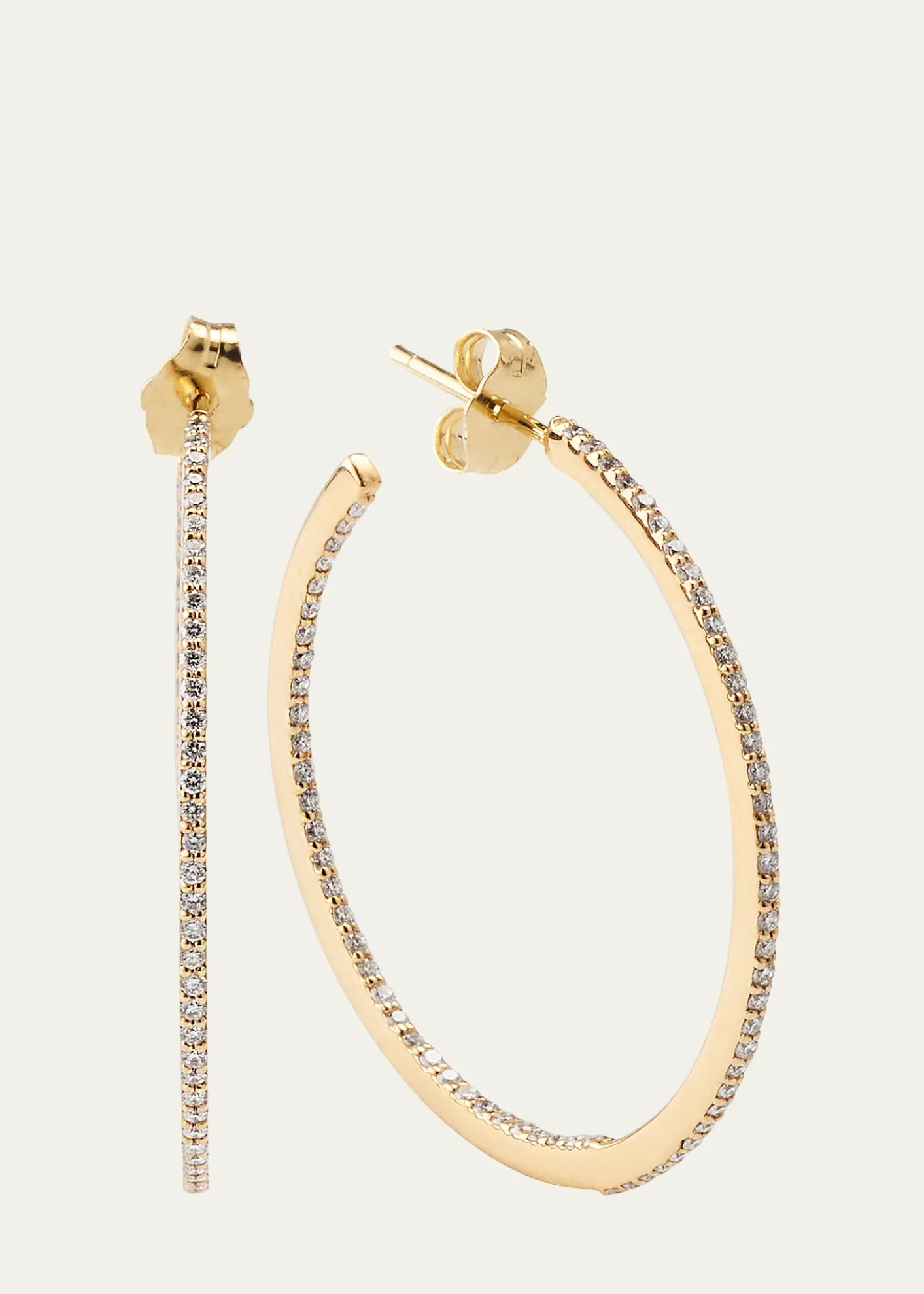 Lana32mm 14K Gold Flawless Diamond Hoops Earrings