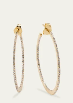 Lana32mm 14K Gold Flawless Diamond Hoops Earrings
