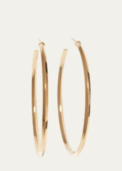 Lana45mm 14K Gold Thin Pointed Royale Hoops