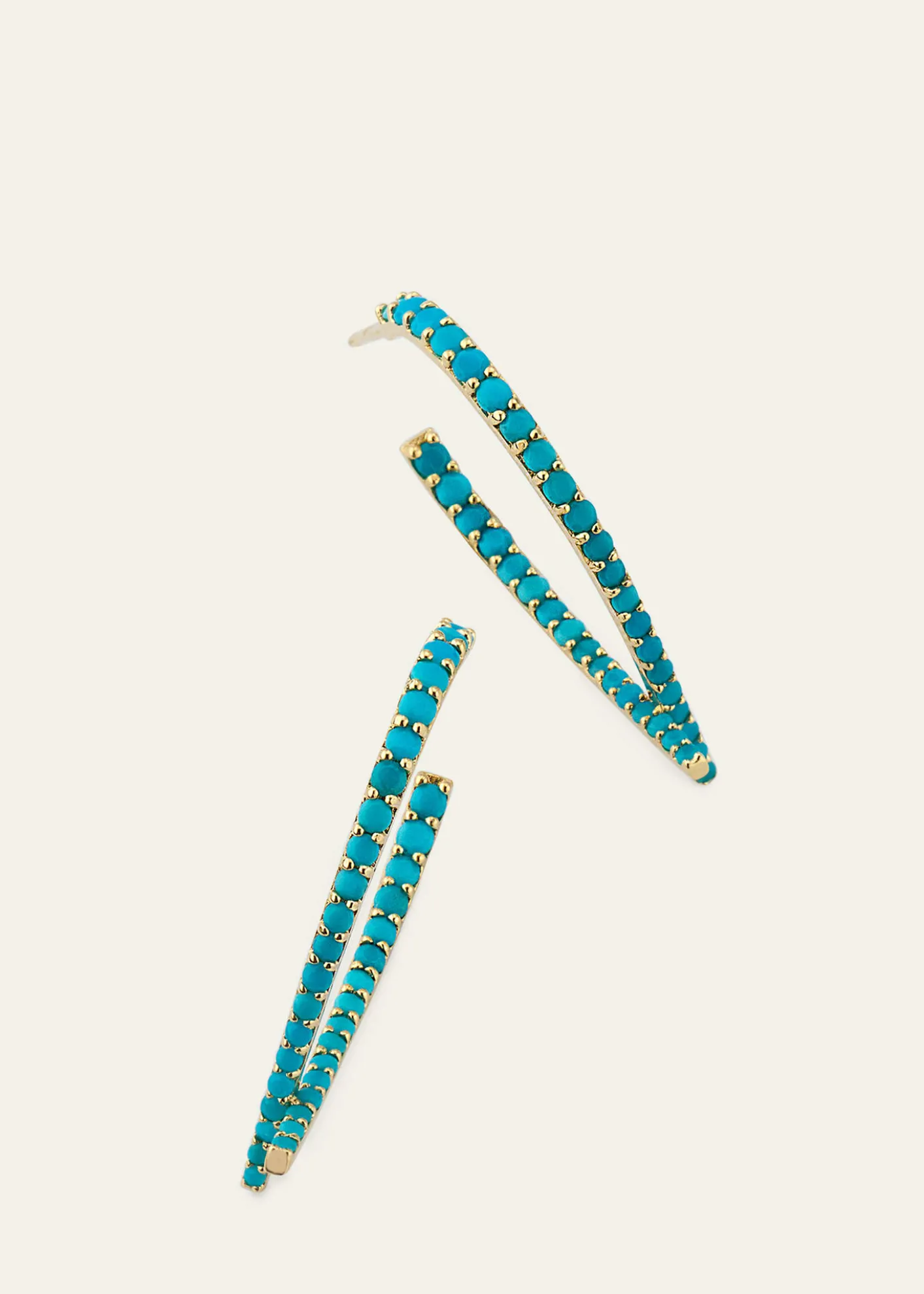 LanaSmall Turquoise Front to Back Upside Down Hoop Earrings