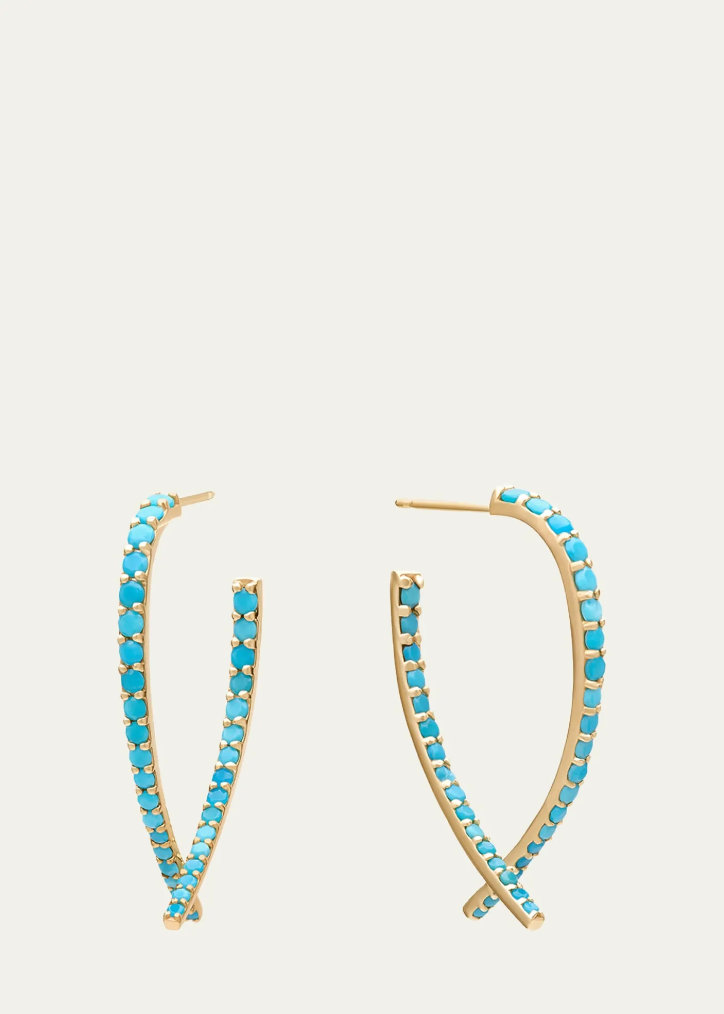 LanaSmall Turquoise Front to Back Upside Down Hoop Earrings