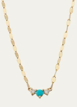 LanaSolo Turquoise & Diamond Charm Necklace