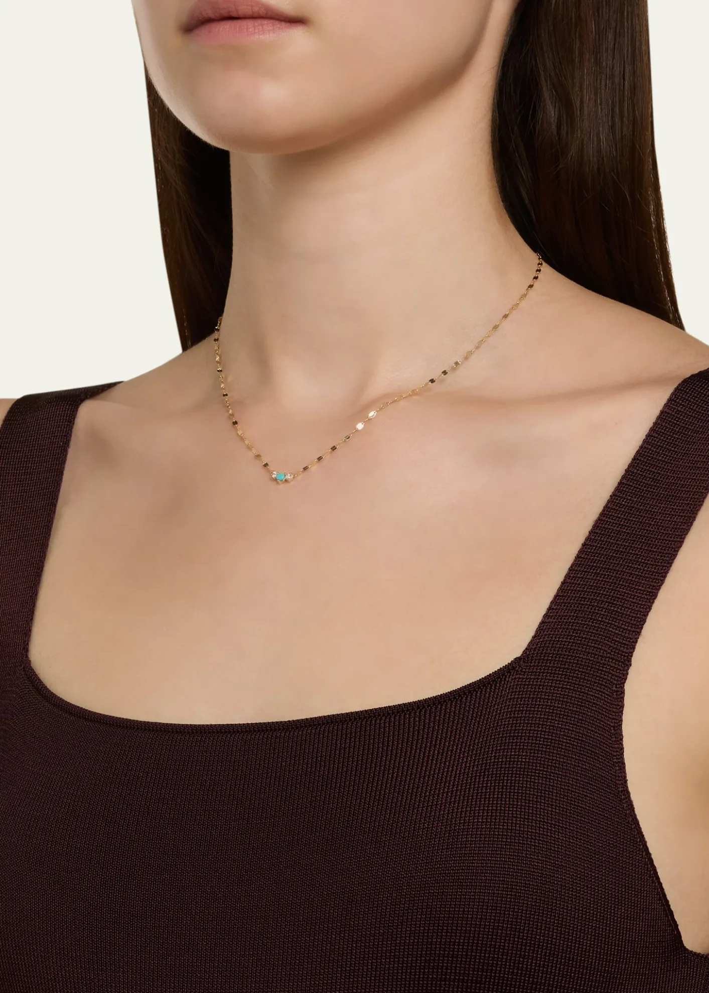LanaSolo Turquoise & Diamond Charm Necklace
