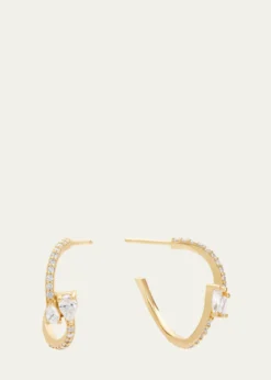 LanaWavey Pear Diamond Huggie Earrings