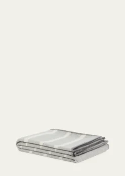 LANEROSSIOptical Double-Face Reversible Wool/Cashmere Throw, 51" x 70"