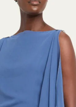 LanvinChain-Strap Silk Ruffle Maxi Dress