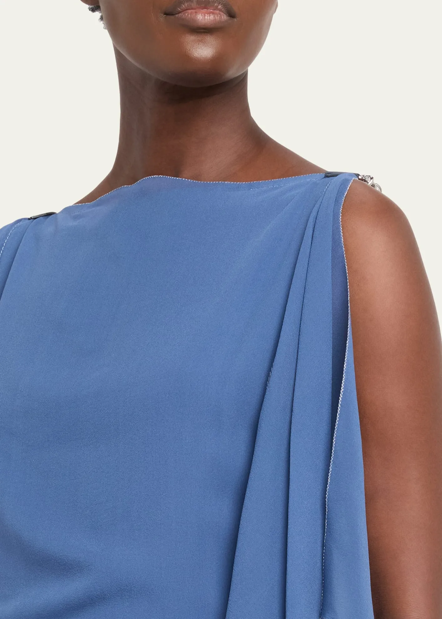 LanvinChain-Strap Silk Ruffle Maxi Dress