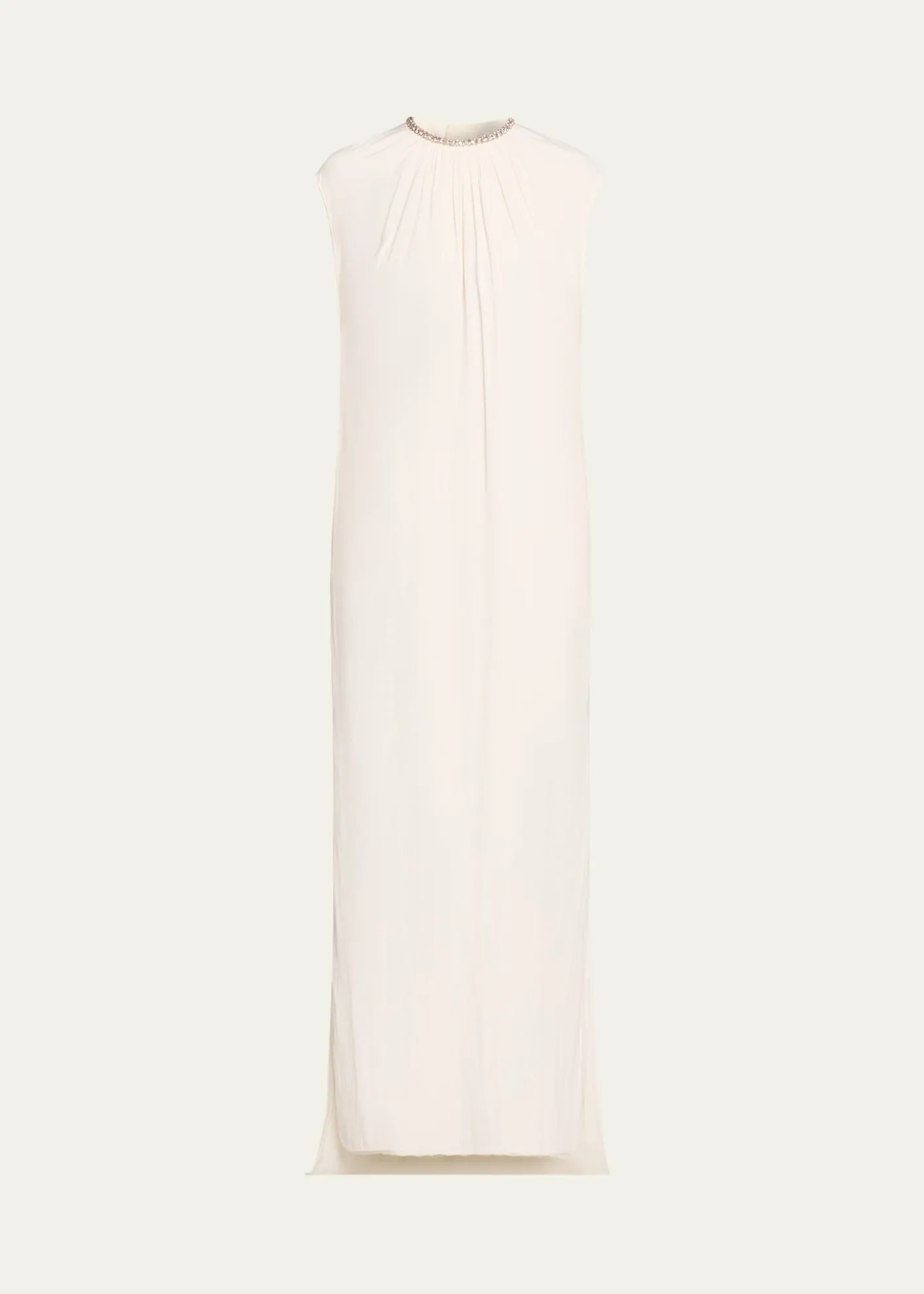 LanvinEmbroidered Charmeuse Dress