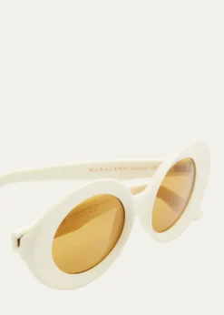 LAPIMAMirrored Oval Acetate Sunglasses