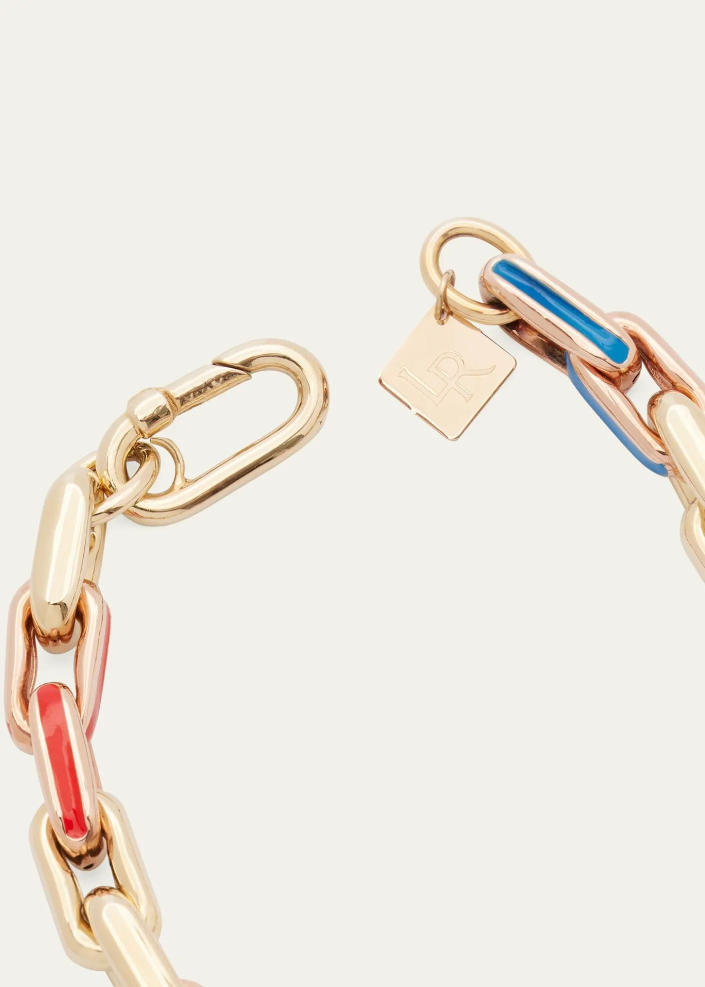 Lauren RubinskiLR3 Small 14k Yellow Gold Bracelet with Rainbow Enamel