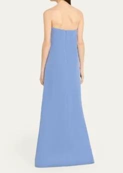 Lela RosePeony Embroidered Strapless Crepe Gown