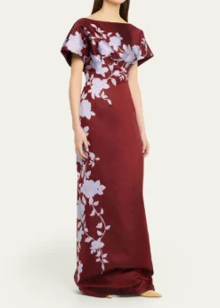Lela RoseRose Fil Coupe Empire-Waist Column Gown