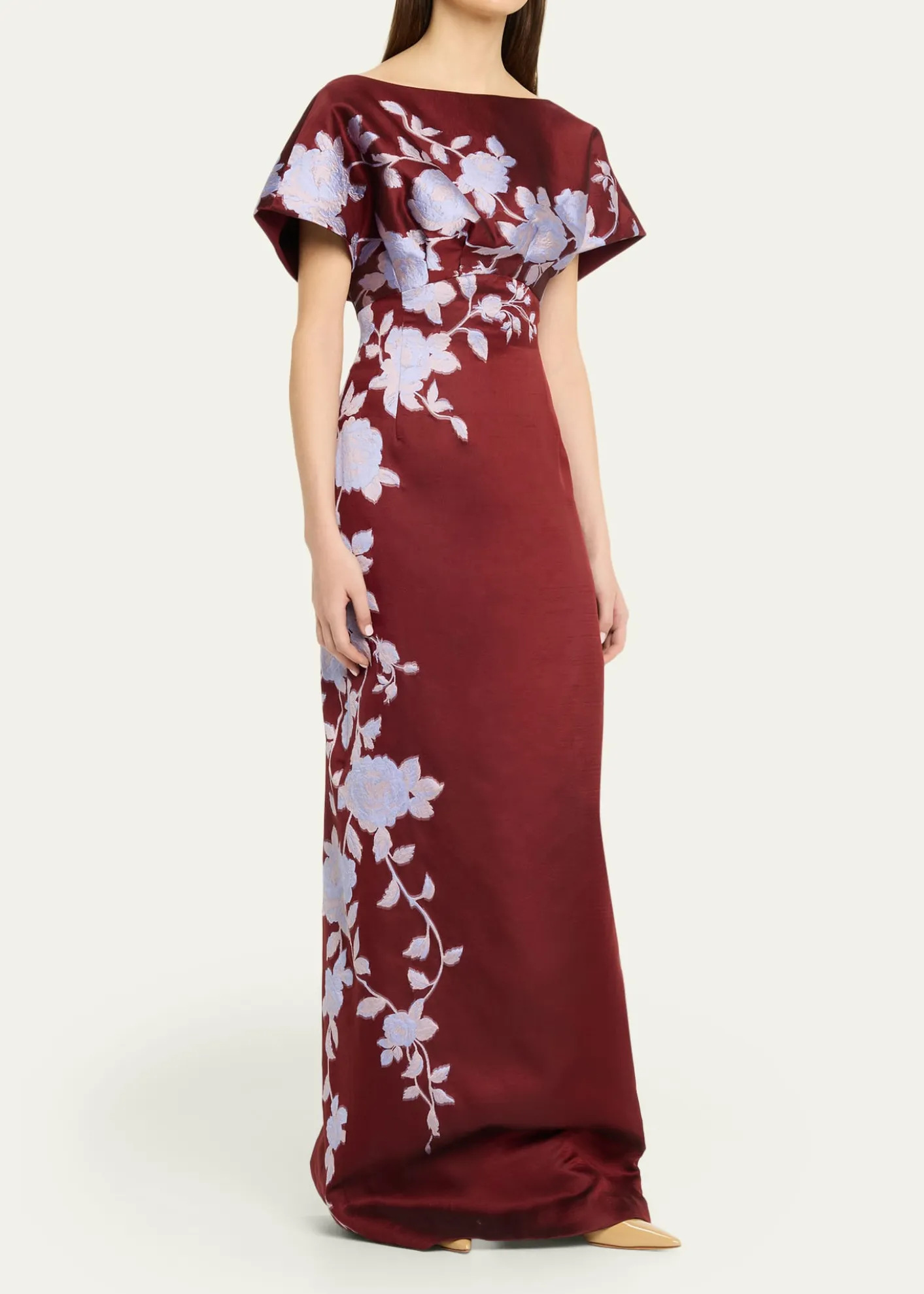 Lela RoseRose Fil Coupe Empire-Waist Column Gown