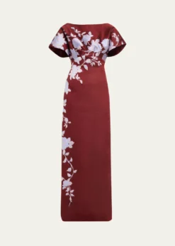 Lela RoseRose Fil Coupe Empire-Waist Column Gown