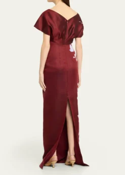 Lela RoseRose Fil Coupe Empire-Waist Column Gown