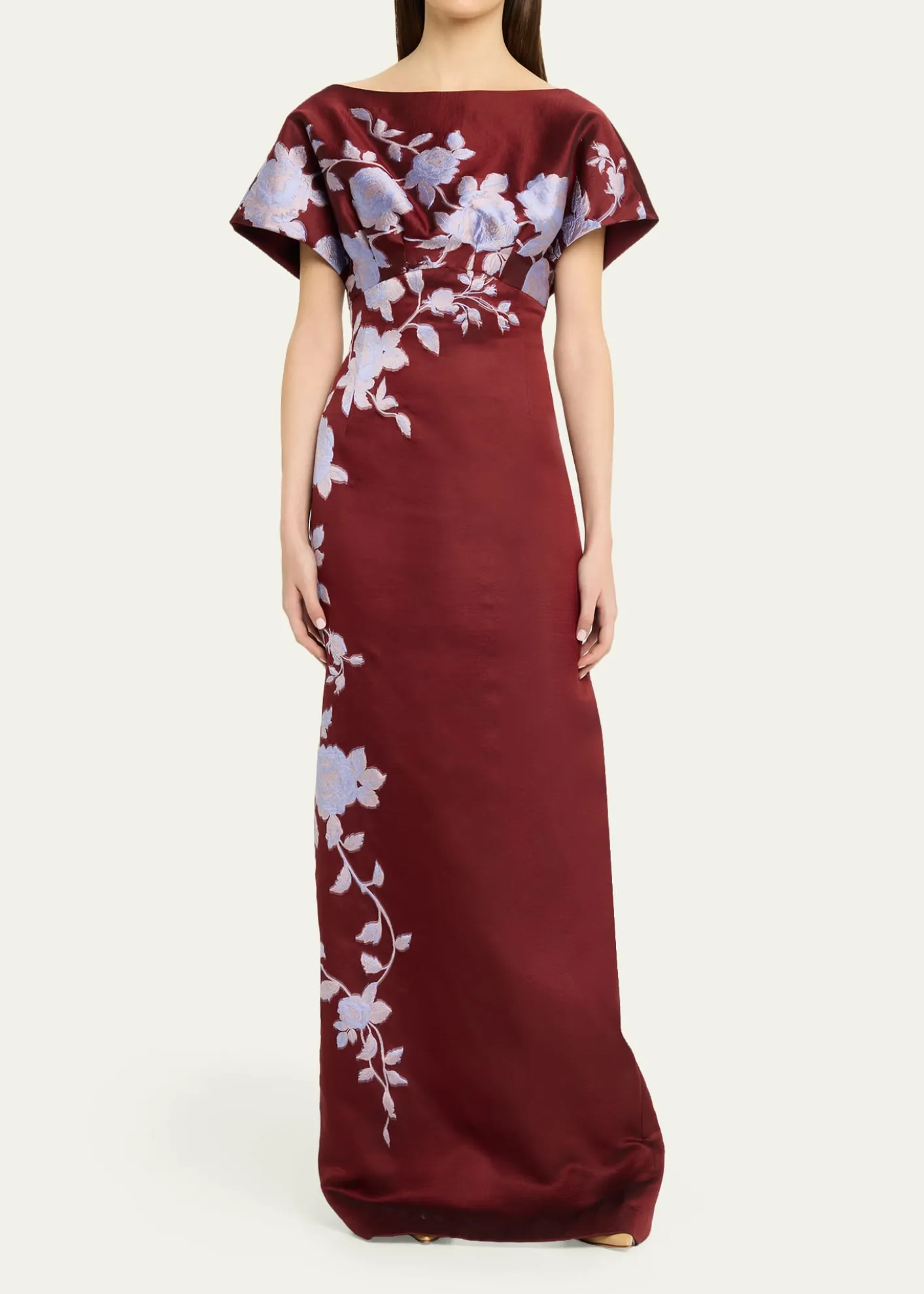 Lela RoseRose Fil Coupe Empire-Waist Column Gown