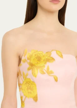 Lela RoseStrapless Rose Fil Coupe Ankle Cocktail Dress